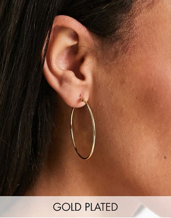 18k plated large hoops in gold - GOLD