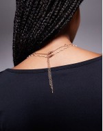 lilavi multirow choker necklace with flower pendants in gold