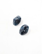 earrings in abstract oval resin design in blue