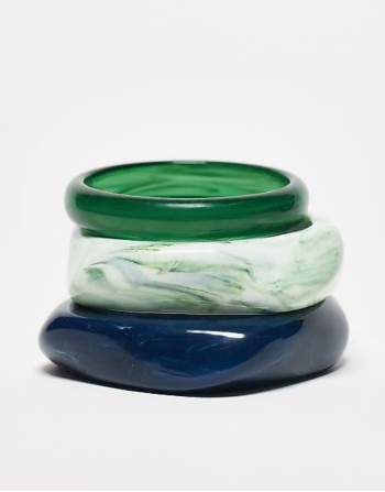 pack of 3 bangles with resin neutral design