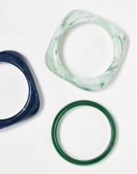 pack of 3 bangles with resin neutral design