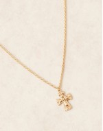 boho cross pendant necklace in gold
