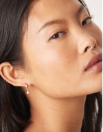 faux pearl drop hoop earrings in 18ct gold plated brass