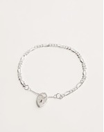 2 In A Group sterling silver heart padlock charm bracelet