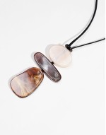 long pendant cord necklace with resin abstract detail