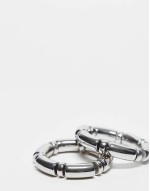 pack of 2 stretch bracelets in silver tone