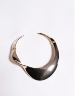 Limited Edition torque choker necklace with wide abstract twist design in gold tone