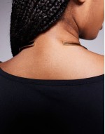 Limited Edition torque choker necklace with wide abstract twist design in gold tone