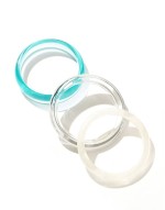 pack of 3 bangles in clear resin detail
