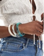 pack of 3 bangles in clear resin detail