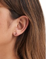mini cut out heart stud earrings in sterling silver