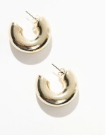 chunky hoop earrings in gold