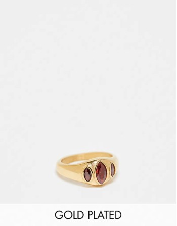 gold plated ruby stone ring