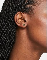 18k plated flower studs in gold