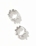 huggie hoop earrings in wiggle design in silver tone