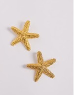 oversized starfish stud earrings in gold