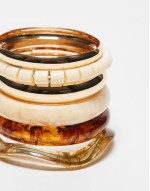 summerstack multipack of bangle bracelets in gold and resin