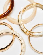 summerstack multipack of bangle bracelets in gold and resin