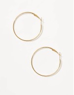 waterproof stainless steel hoop earrings with skinny detail in gold tone
