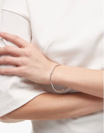 sterling silver wavy bangle bracelet