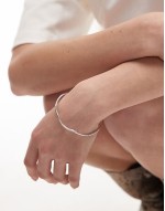 sterling silver wavy bangle bracelet