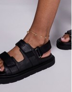 sevire multirow anklets with charms in gold plated