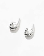 hoop earrings with spike clicker detail in silver tone