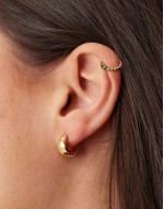 14k gold plated wide huggie hoops in gold tone
