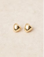 14k gold plated stud earrings with puff heart detail