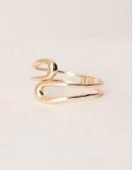 Curve cuff bracelet with wrap around open design in gold tone