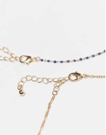 pack of 4 necklaces with disc and eye charm detail in gold tone