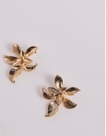 18ct gold plated lotus flower statement stud earrings