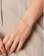 Lost Souls stainless steel 18ct gold plated crystal charm bracelet