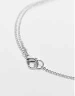 unisex lariyat necklace with bead in silver