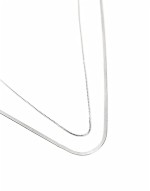 two chain necklace in silver