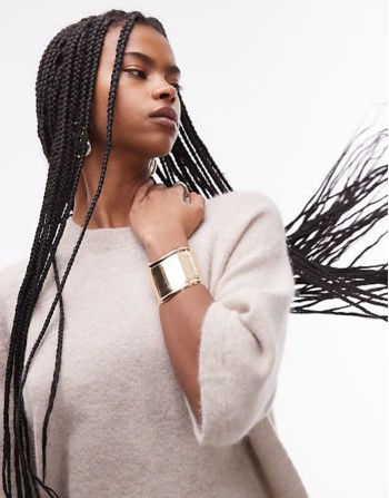 Beck chunky cuff bracelet in gold tone