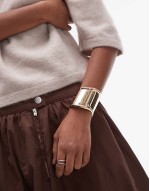 Beck chunky cuff bracelet in gold tone